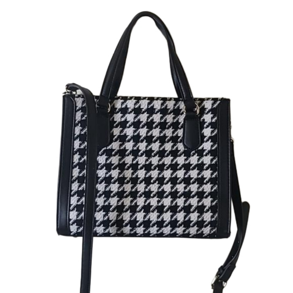Nanette Lepore Vegan Leather Ansel Houndstooth Crossbody NWT - Picture 3 of 8